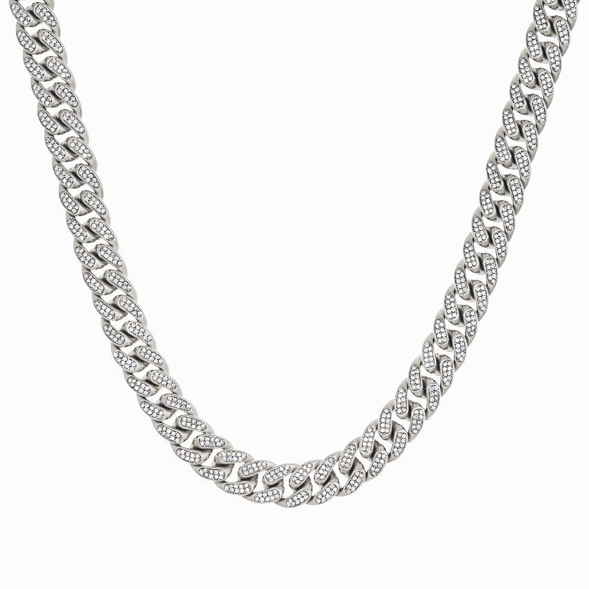 ICED OUT CUBAN CHAIN SILVER Milional Premium Designer Jewelry Thessaloniki Greece