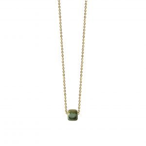 BROWN GREEN MINIMAL NECKLACE