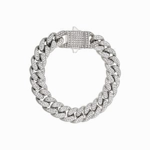 ICED OUT CUBAN BRACELET – SILVER